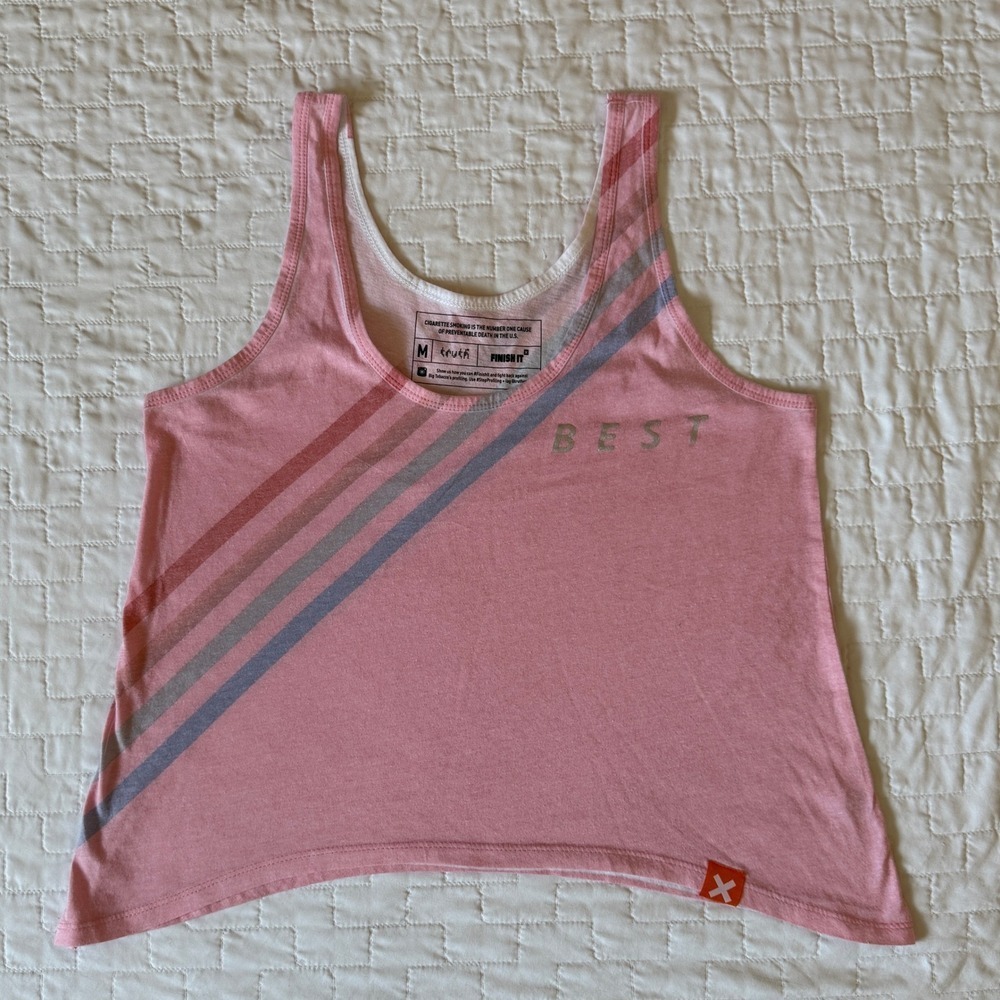 Truth Finish It Tank Top‎ Pink Striped Sleeveless Casual Top